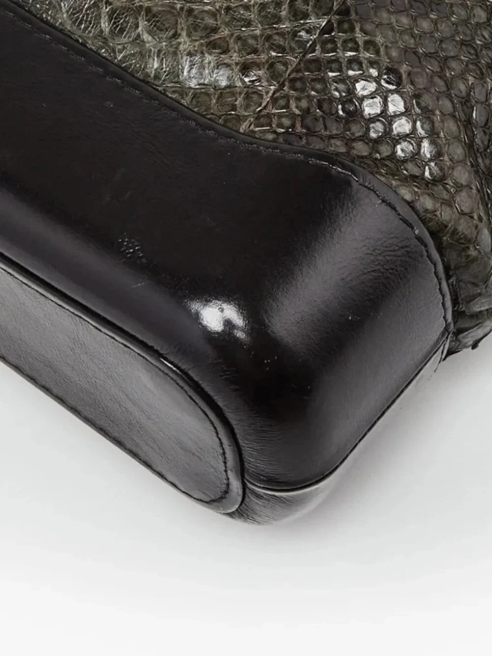 Chanel Black/Grey Python Small Gabrielle Hobo Bag